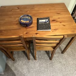 Solid Wood Desk + 2 Chairs – Heavy, Sturdy, Great Condition