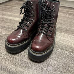 Dr. Martens Jadon Platform Boots Burgundy