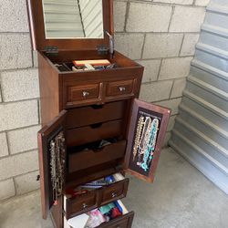 Tall Wood Jewelry Box 