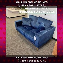 Macleary Navy Sofa & Loveseat 2pc Set