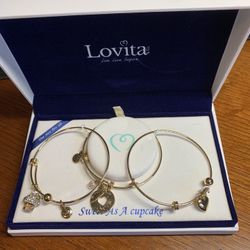 Lovita 3-piece charm bracelet “Sweet as A Cupcake” New: never worn.