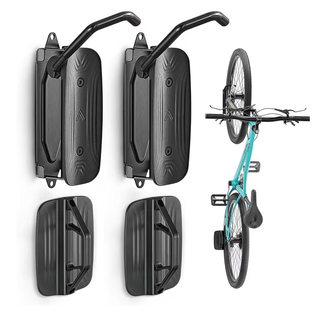monTEK Swivel Bike Wall Mount, Bike Hangers for Garage, Space-Saving Vertical Bike Rack, Sturdy Bike Storage Rack Holds Up to 66lbs, Easy to Install,