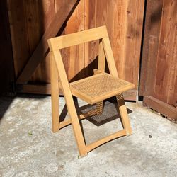 Vintage Cane Folding Chair 