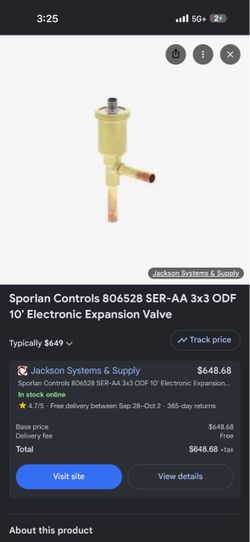 Sporlan Controls SER-AA 3x3 ODF Electronic Expansion Valve
