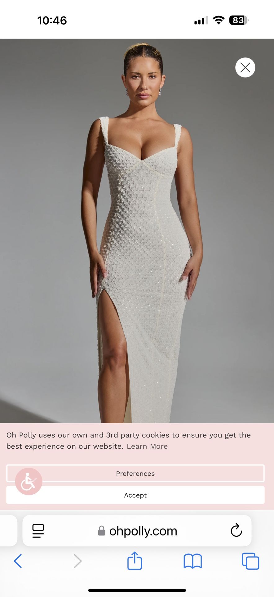 Oh Polly .CORDELIA Embellished Open Back Maxi Dress in White