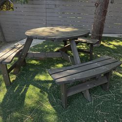 Wooden picnic bench