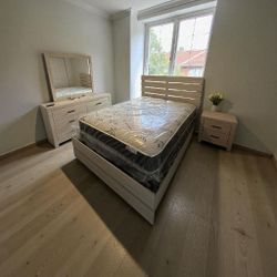 All Pieces Bedroom Set Bed Set Queen Bed Dresser Mirror And Nightstand 