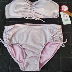 Girls Lavender and Silver Bathing Suit Size 16/18
