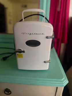 White mini fridge