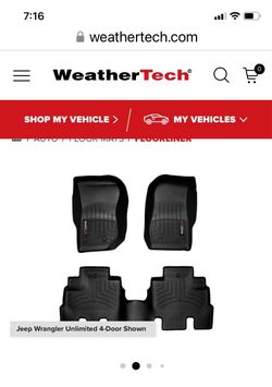 Weathertech mats Jeep Wrangler 