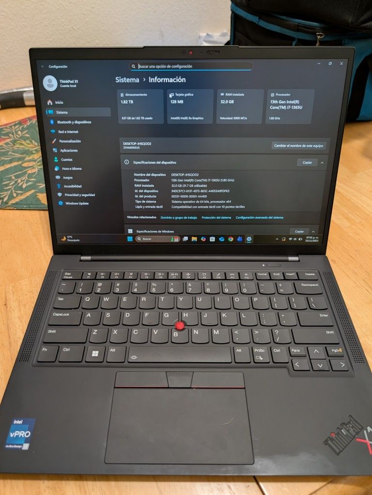 Lenovo X1 Carbón Gen 11 I7 13th