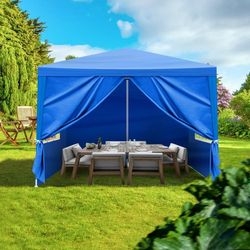 Blue Gazebo Wedding Party Tent Canopy With Windows & Sidewalls - (FOR SALE) Carpa