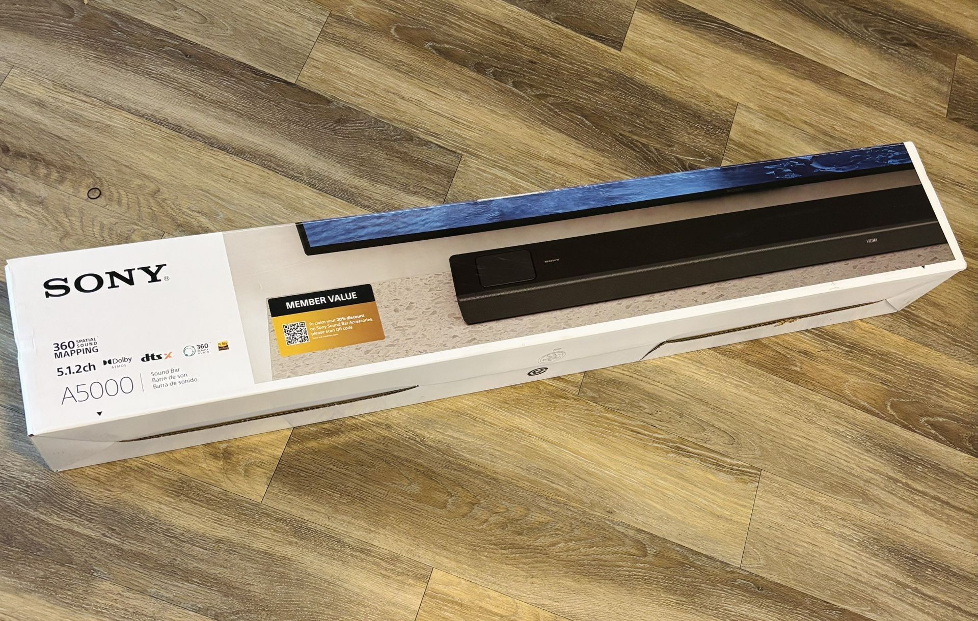 Sony (HT A5000) 8K & 4K Soundbar Home Theater - 360 Spatial 3D Audio, Wi-Fi, Bluetooth, Chromecast, Wifi