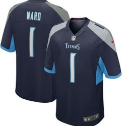 New! Men's Cameron Ward Navy Tennessee Titans 2025 NFL Draft First Round Pick XL