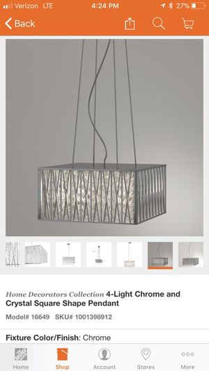 Brand New 4 Light Pendant Saynsberry Collection Chrome And Crystal