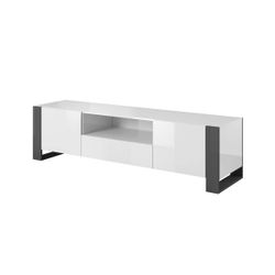 White And Grey TV Stand Console 