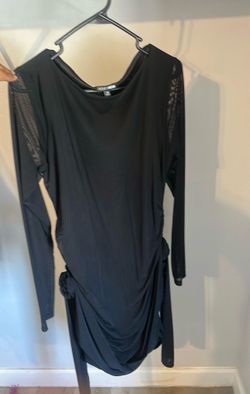 Black dress with mesh sleeves