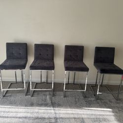 Modern Grey Counter-Height Bar Stools (Set)
