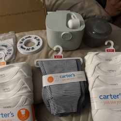 Baby Car Monitor, Formula Divider, Formula Dispenser, New Clothes, & Baby Closet Dividers x2 