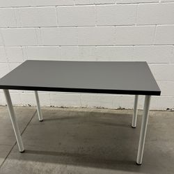 $5 IKEA Linmon Grey Table Top And White Adils Legs 