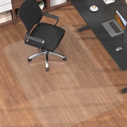 Blvornl Frosted Clear Chair Mat for Hardwood Floor, 32.3"*53" Hard Material Office Chair Mat, Memory Plastic Computer Chair Pad for Rolling Chairs, De