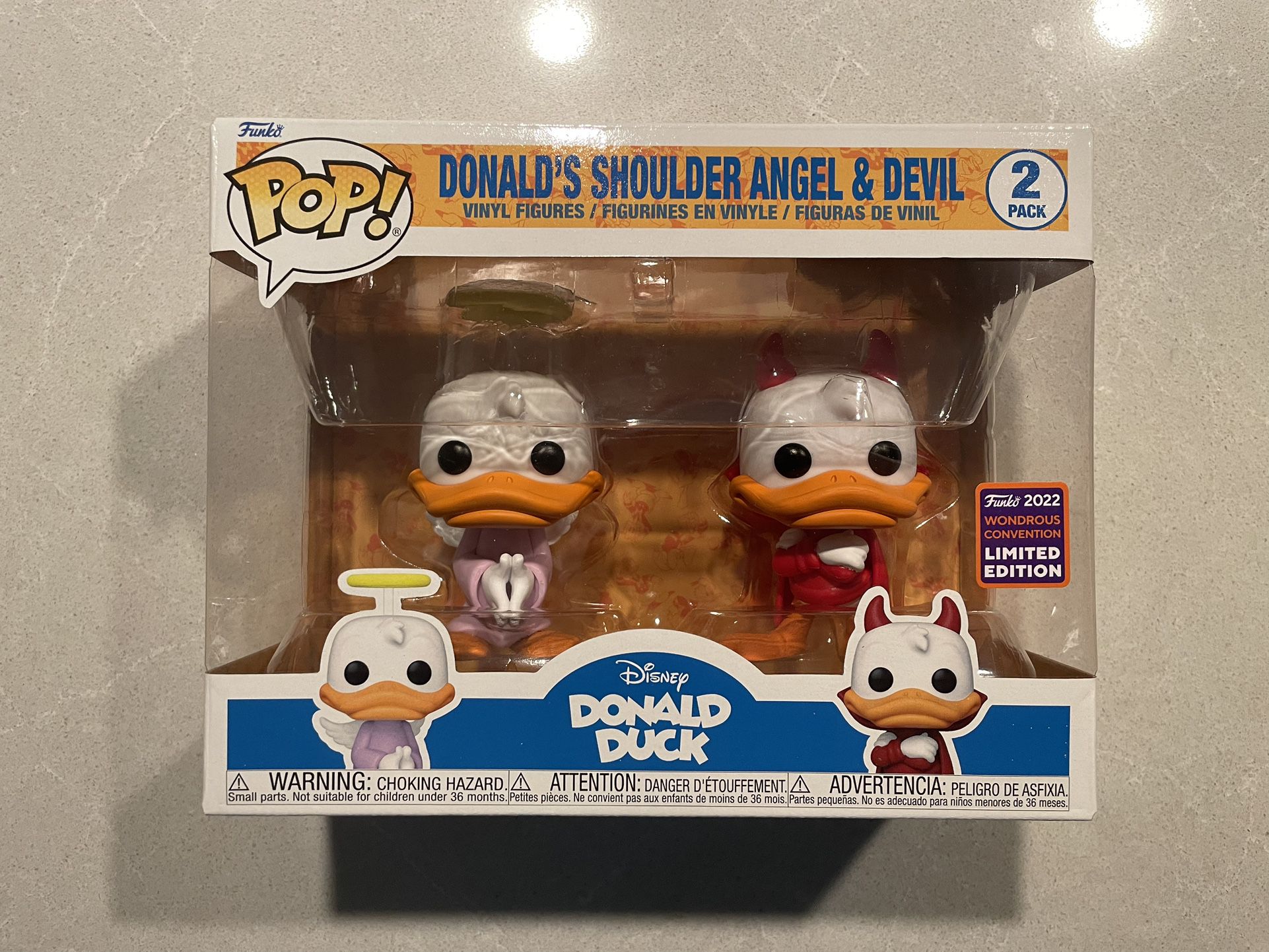 Donald Duck Shoulder Angel & Devil Funko Pop 2pk *MINT* 2022 WonderCon Convention Exclusive Disney 2 Pack