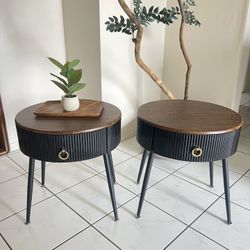 2 End Tables 20” Diameter By 21” Height 