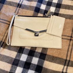 New Botkier Soft Leather Light Tan Wristlet