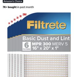 16x20x1 Home Filters 6 Pack