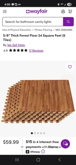 Mahogany wood grain foam floor tiles