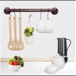 Rod Desyne 18 in. Industrial Pipe Kitchen Towel Bar, Closet Rod in Bonze