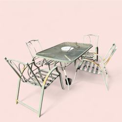 Glass & Metal Patio Set