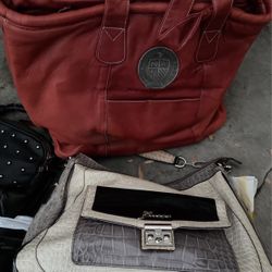 Coach Purse, Guess, A Little Tote Bag, and studed Versace In Great Condition 