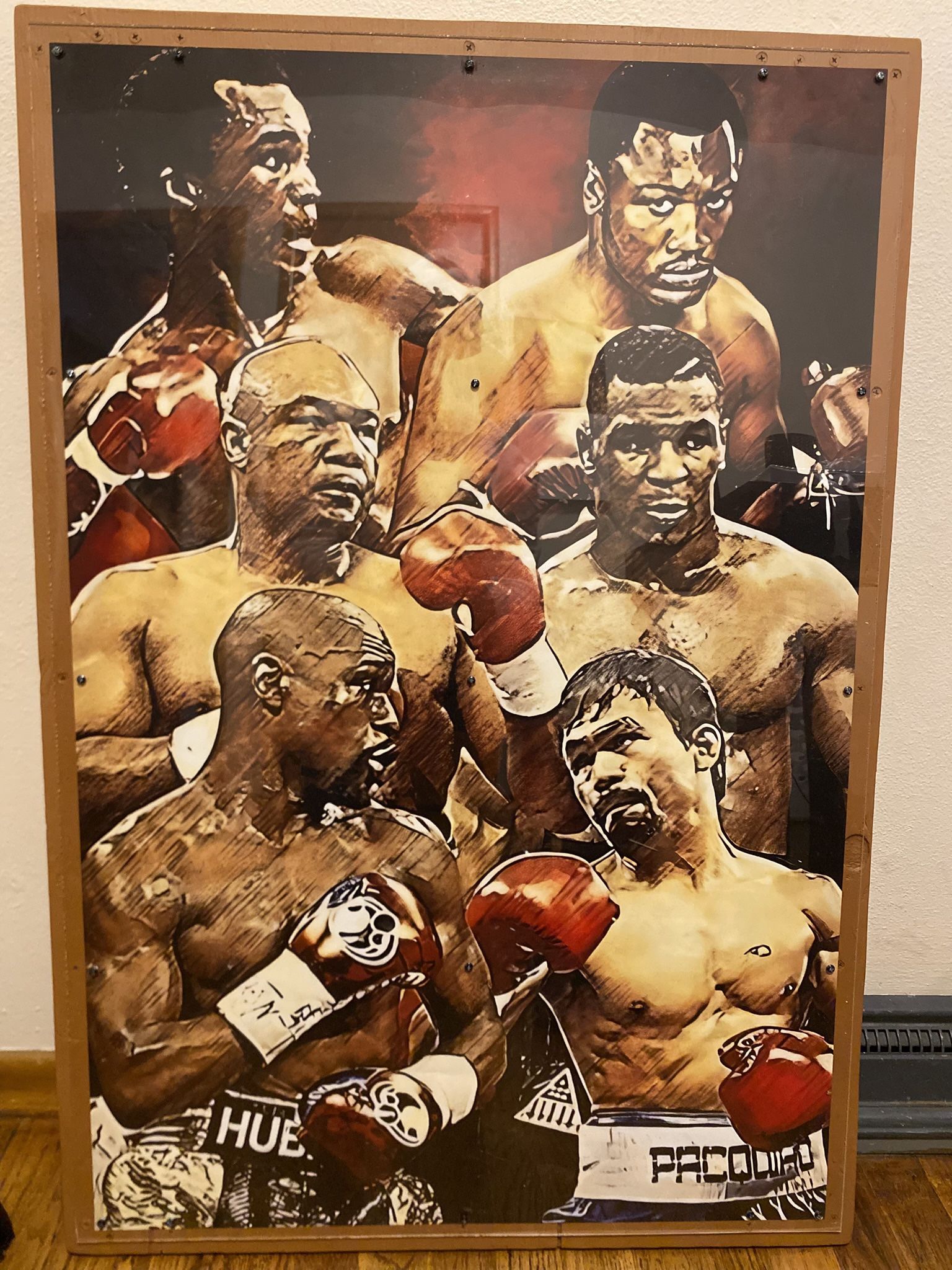 Boxing Legends Portrait – Leonard, Frazier, Foreman, Tyson, Mayweather, Pacquiao - Framed 38x26”