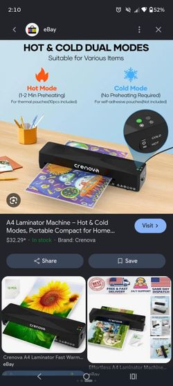Crenova A4 hot/cold laminator