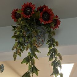 Talavera Ceramic Pot Wall Planter  Set Of Two / Bonus Flower