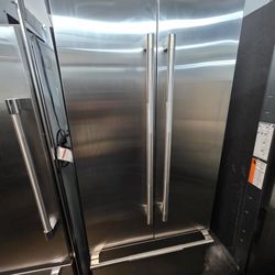 36" JENN AIR BUILT IN FRENCH DOOR STAINLESS STEEL REFRIGERATOR 
