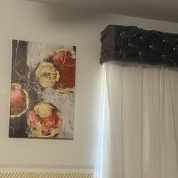 Red Gold Black Grey and White Abstract Art Set