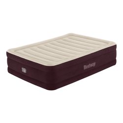 Bestway Maroon Queen Air Bed W/ Built In Air Pump