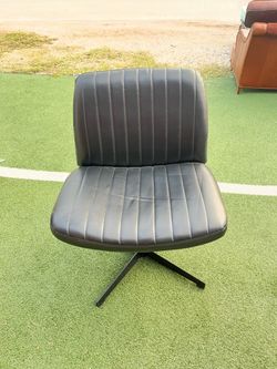Black Leather Swivel Accent Chair