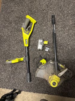 Ryobi Cordless String Trimmer with Battery and Charger plus echo back pack blower