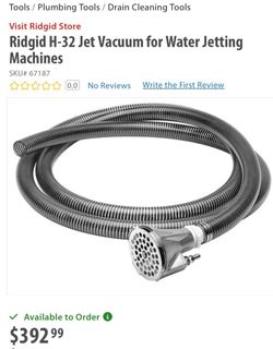Ridgid H-32 Jet Vacuum for Water Jetting Machines