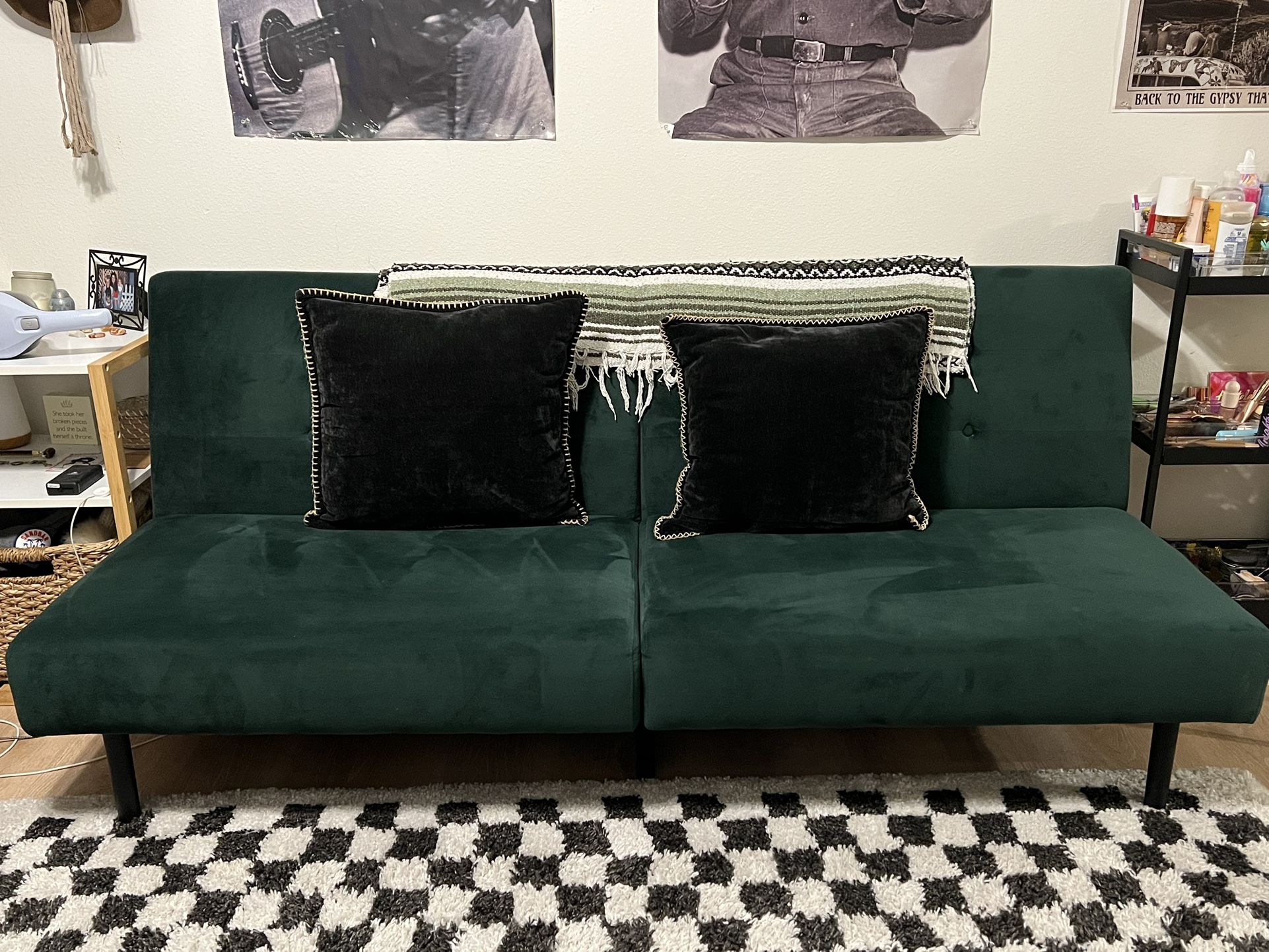Green Velvet Futon for Sale in San Diego, CA - OfferUp