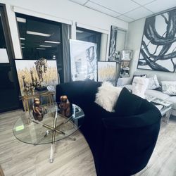 Modern Black And Gold Sofa Couch $50 Down With Financing 