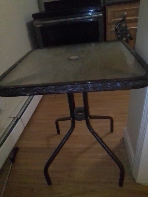 Glass Table With Matching Two Chairs