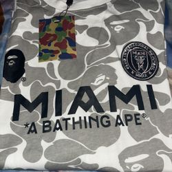 BAPE X INTER MIAMI WHITE BAPE TEE