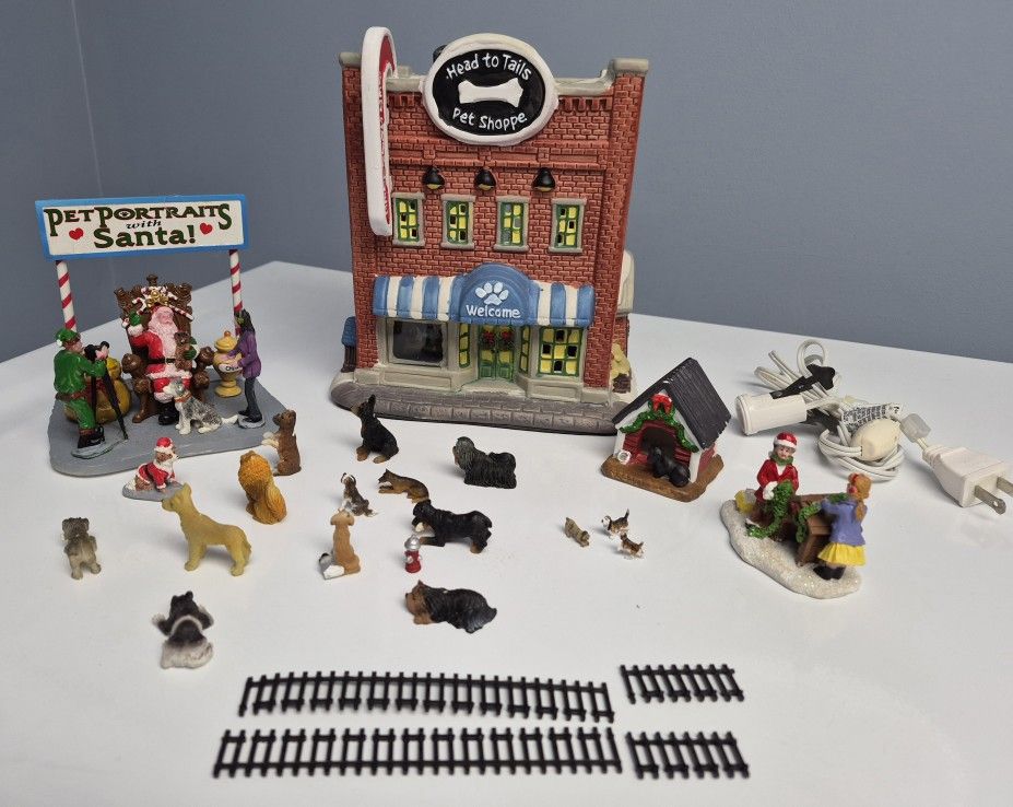 Department 56 Style Christmas Dog Pet Shop And Portraits With Santa