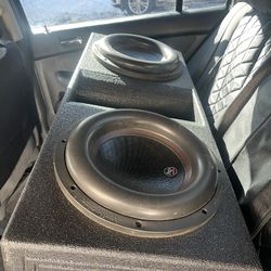 AUDIOPIPE 2-12” SUBS 4 STACKS W/ Q BOMB BOX 