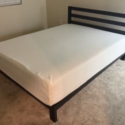 Black Bed Frame + 12” Gel Cooling Mattress 