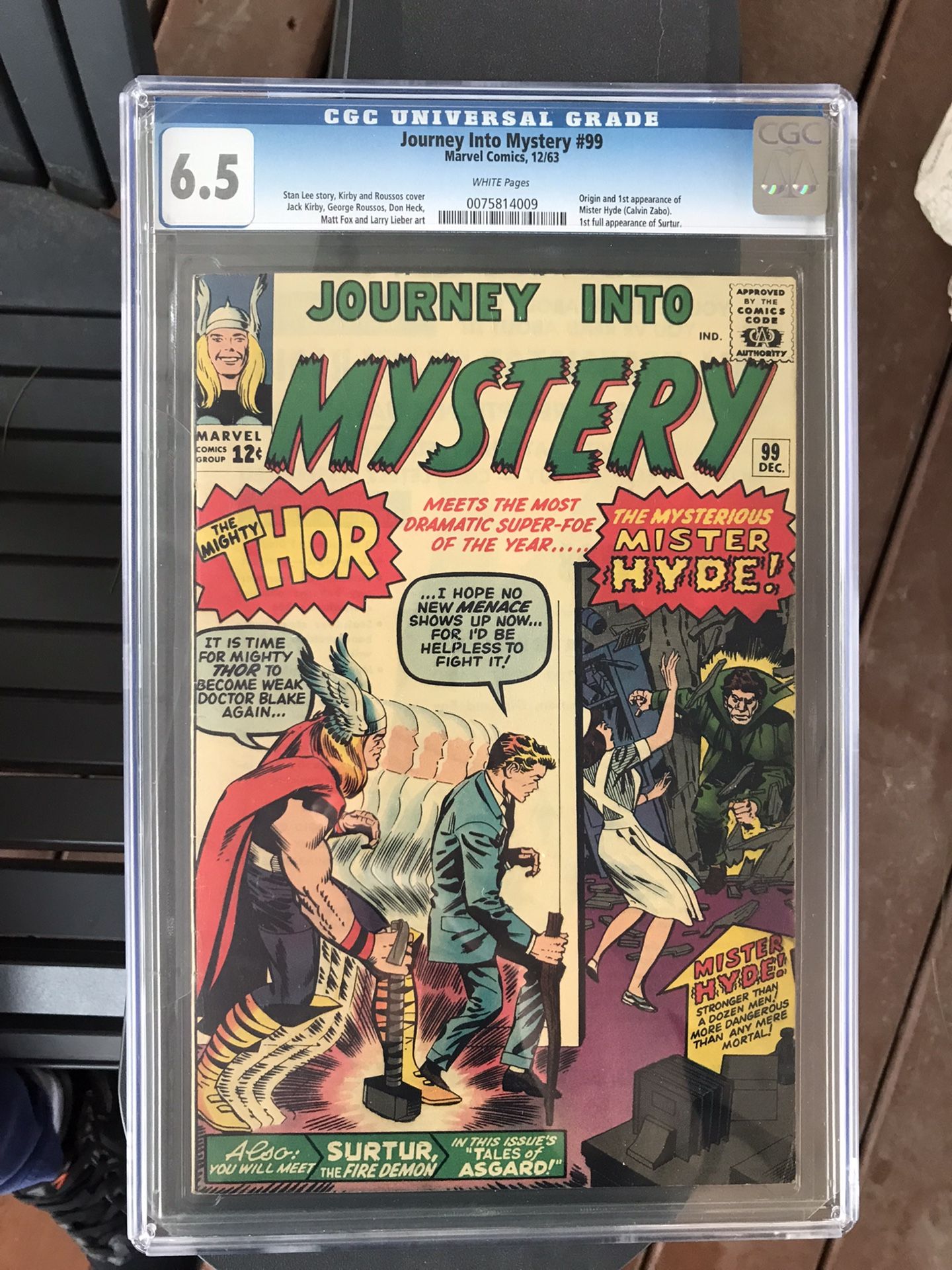Journey into Mystery #99 (1963) CGC 6.5 - 1st & Origin Mr. Hyde; 1st Surtur